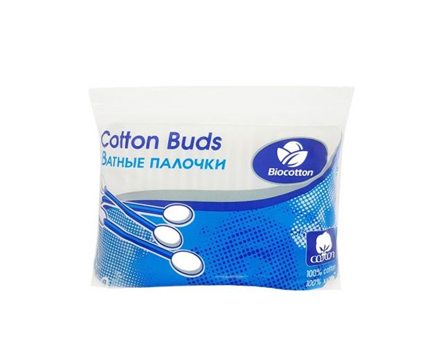 biocotton ყურის ჩხირი 100 ცალი